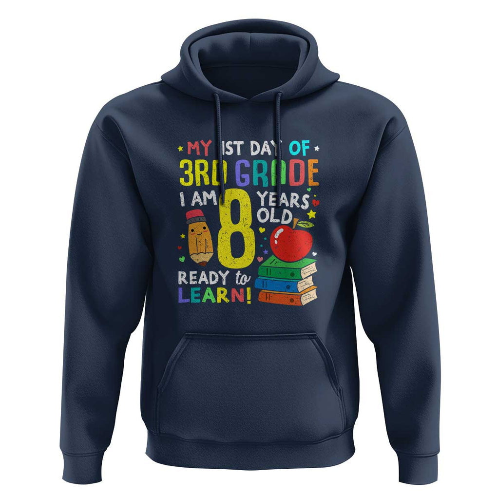3rd Grade Back to School Hoodie Boys and Girls First Day Gift TS01 Navy Print Your Wear