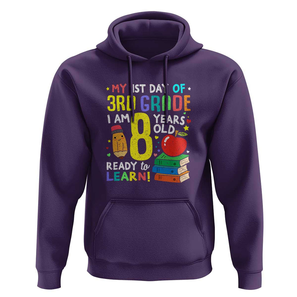 3rd Grade Back to School Hoodie Boys and Girls First Day Gift TS01 Purple Print Your Wear