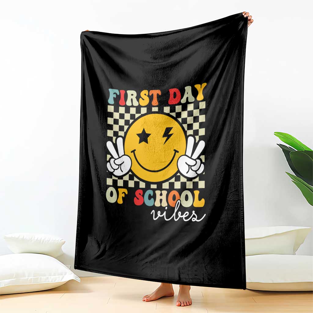 First Day of School Vibes Throw Blanket Aesthetic Back to School Teacher Student