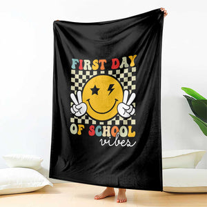 First Day of School Vibes Throw Blanket Aesthetic Back to School Teacher Student