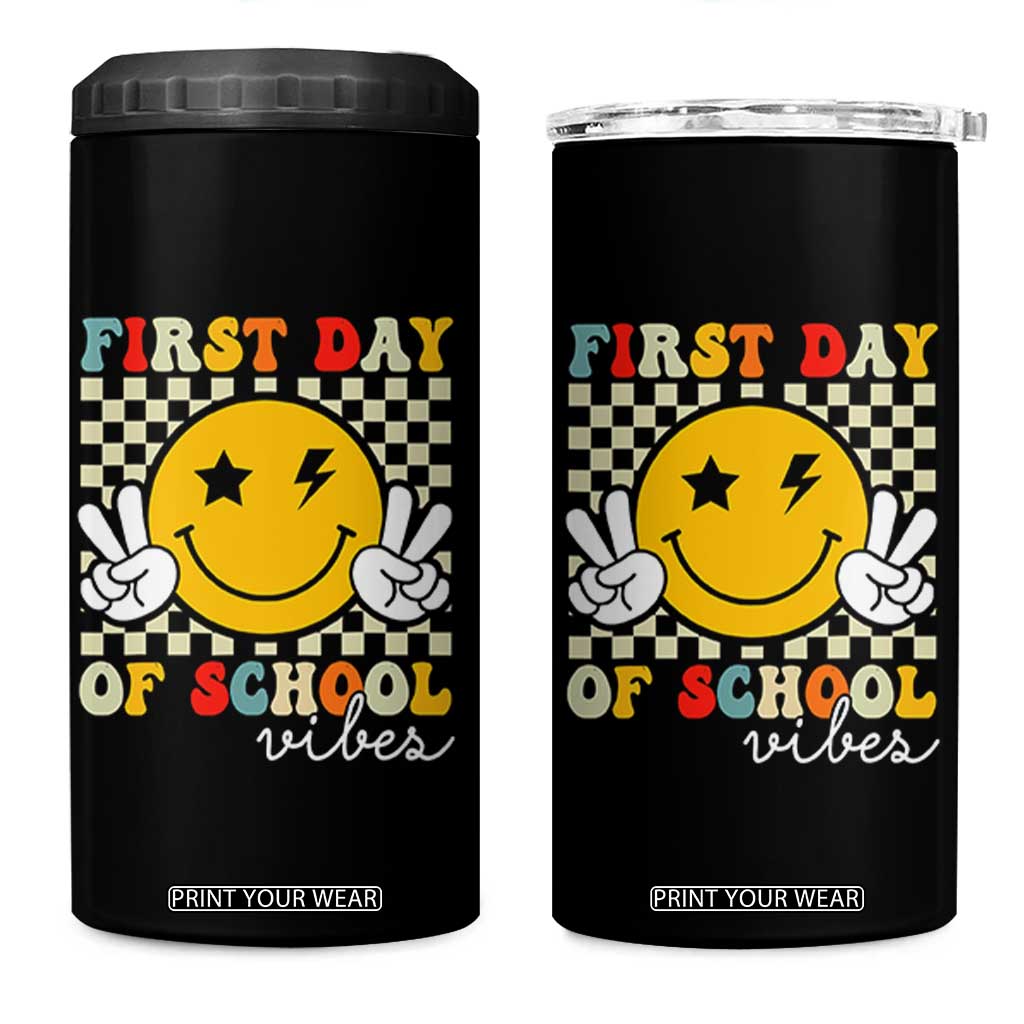 First Day of School Vibes 4 in 1 Can Cooler Tumbler Aesthetic Back to School Teacher Student