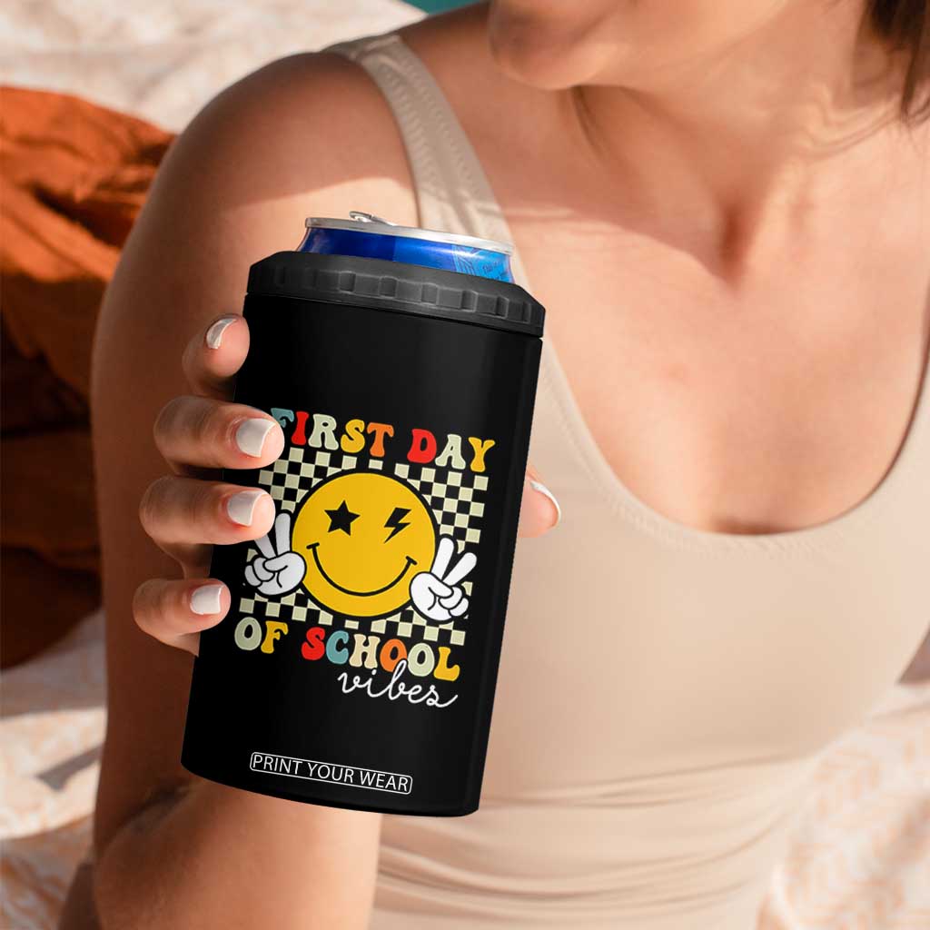 First Day of School Vibes 4 in 1 Can Cooler Tumbler Aesthetic Back to School Teacher Student