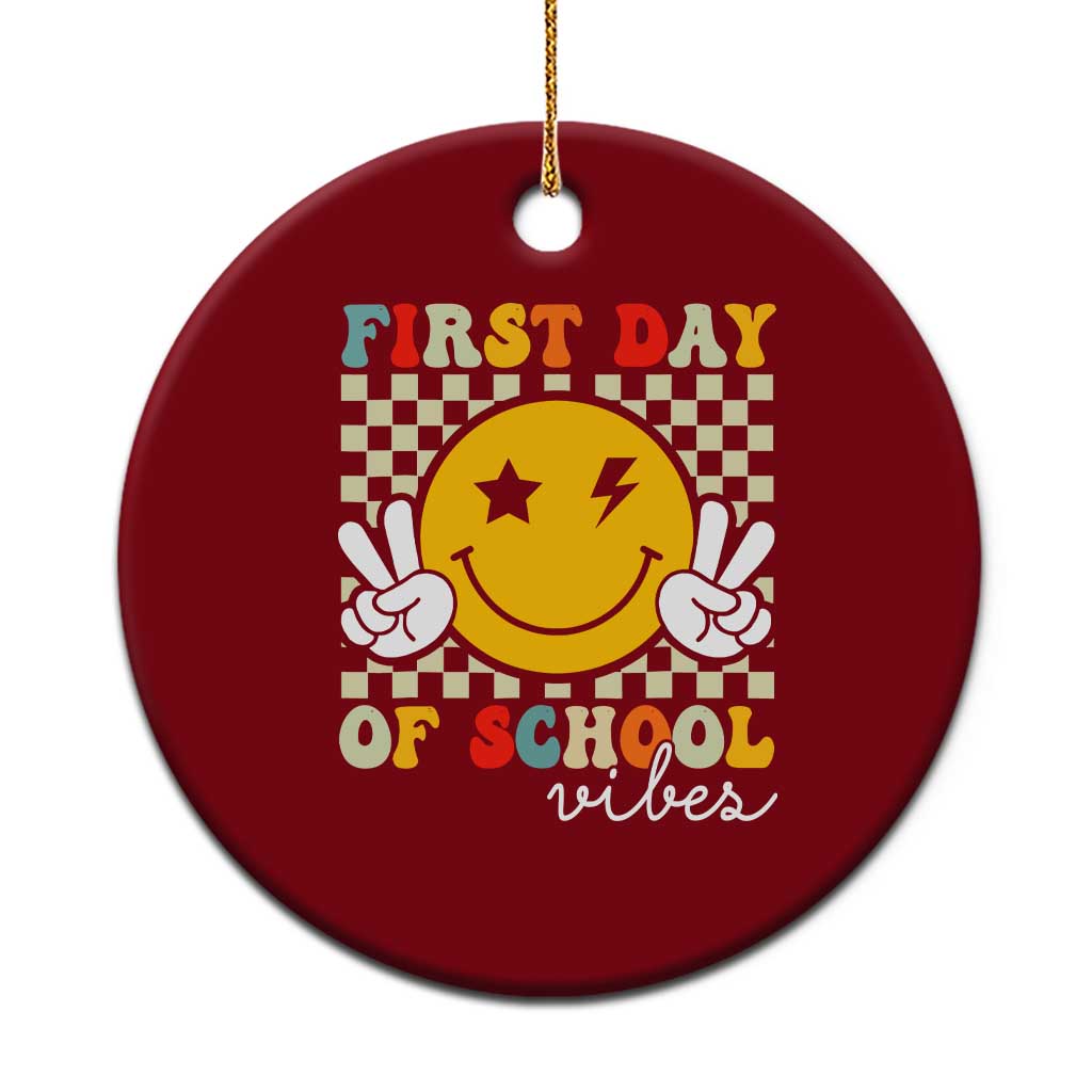 First Day of School Vibes Ceramic Ornament Aesthetic Back to School Teacher Student TS01 1pc Red Print Your Wear