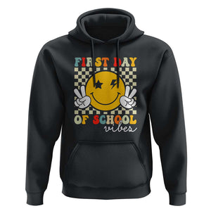 First Day of School Vibes Hoodie Back to School for Teachers and Students TS01 Black Print Your Wear