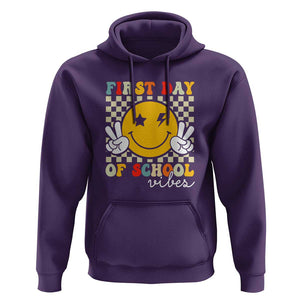 First Day of School Vibes Hoodie Back to School for Teachers and Students TS01 Purple Print Your Wear