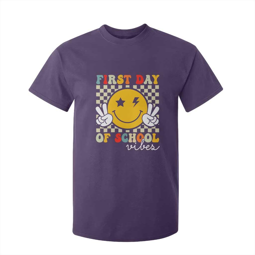 First Day of School Vibes T Shirt For Kid Aesthetic Back to School Teacher Student
