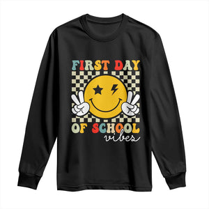 First Day of School Vibes Long Sleeve Shirt Aesthetic Back to School Teacher Student