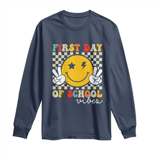 First Day of School Vibes Long Sleeve Shirt Aesthetic Back to School Teacher Student