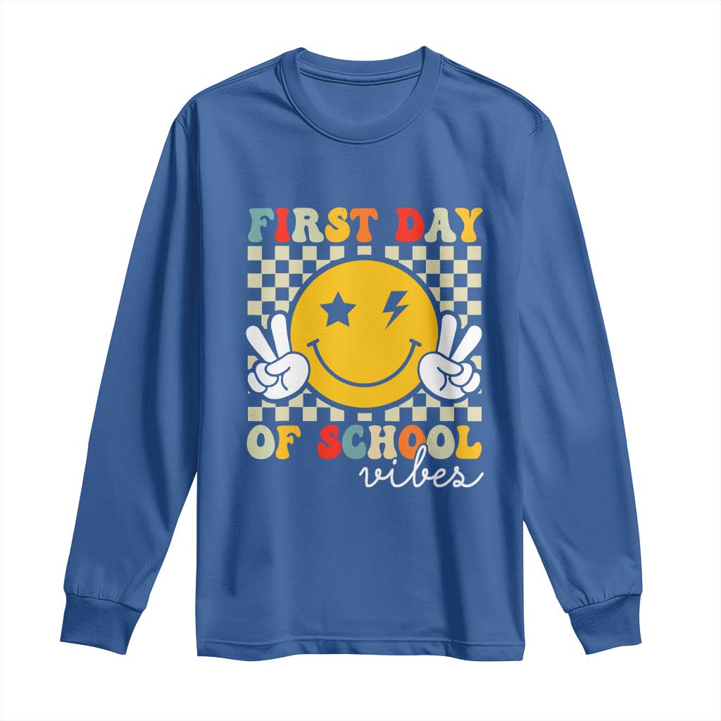 First Day of School Vibes Long Sleeve Shirt Aesthetic Back to School Teacher Student