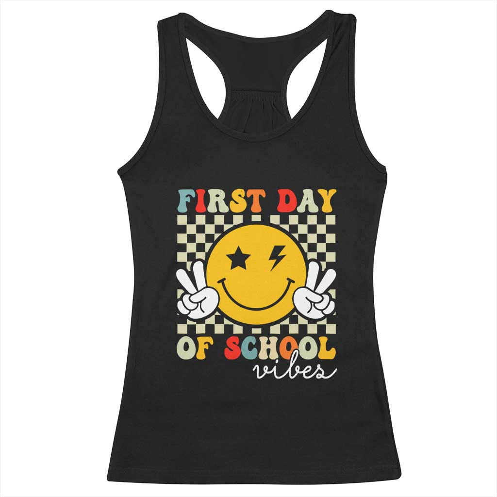 First Day of School Vibes Racerback Tank Top Aesthetic Back to School Teacher Student