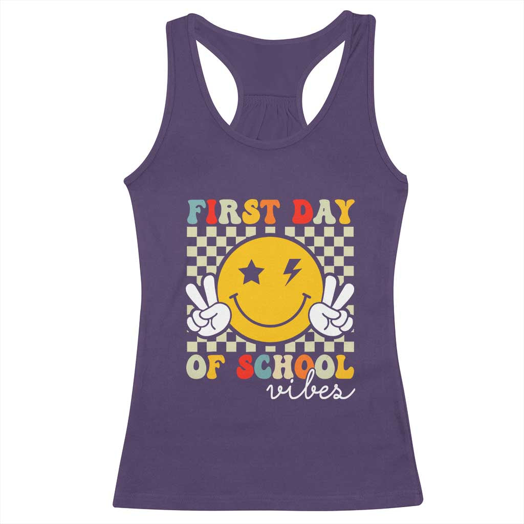 First Day of School Vibes Racerback Tank Top Aesthetic Back to School Teacher Student