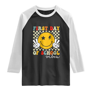 First Day of School Vibes Raglan Shirt Aesthetic Back to School Teacher Student