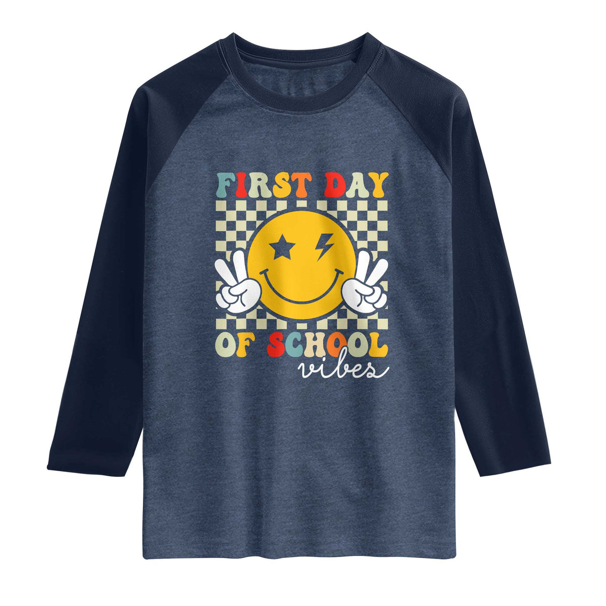 First Day of School Vibes Raglan Shirt Aesthetic Back to School Teacher Student