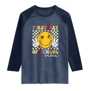 First Day of School Vibes Raglan Shirt Aesthetic Back to School Teacher Student
