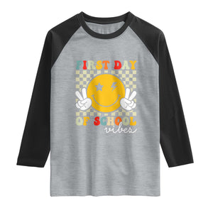 First Day of School Vibes Raglan Shirt Aesthetic Back to School Teacher Student