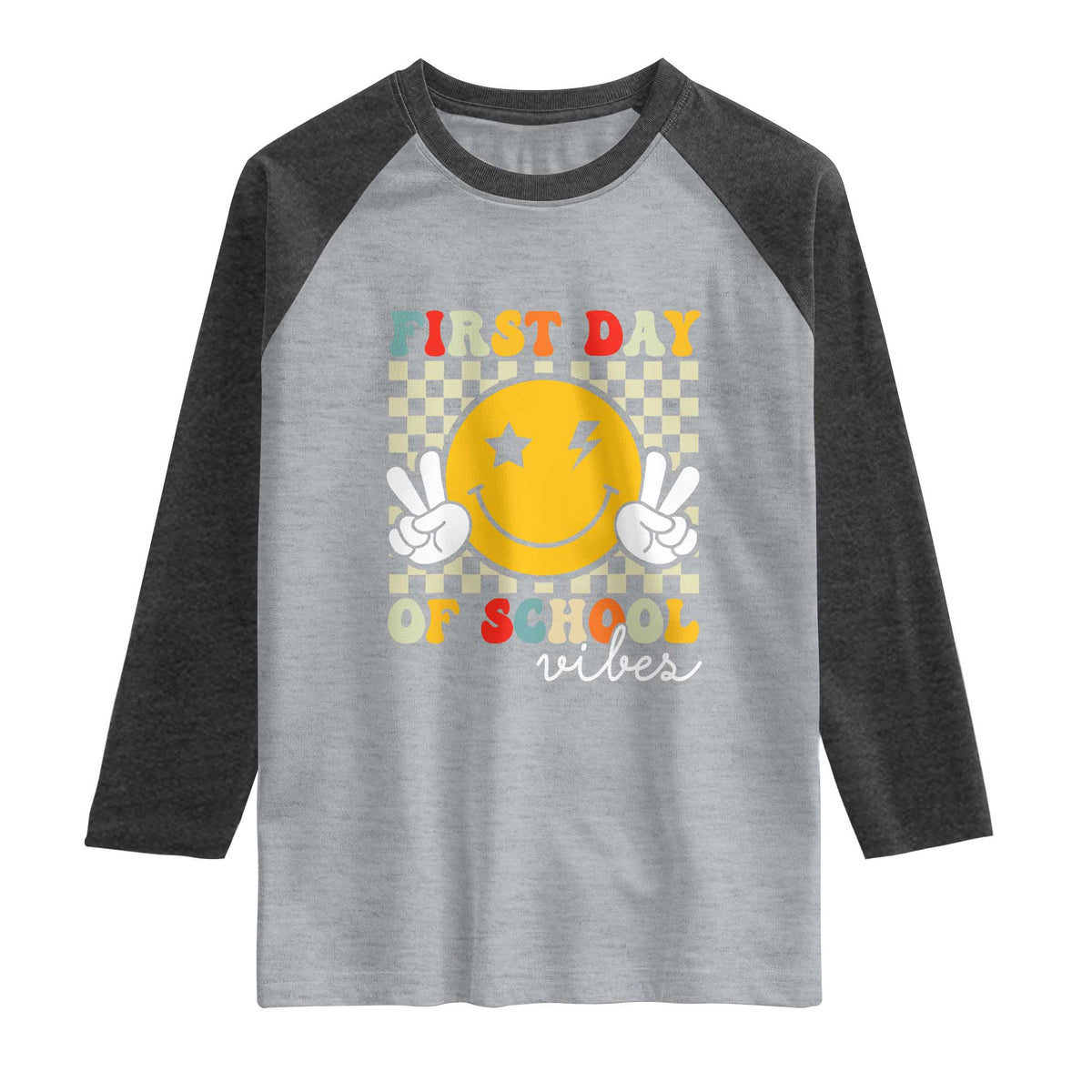 First Day of School Vibes Raglan Shirt Aesthetic Back to School Teacher Student