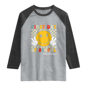 First Day of School Vibes Raglan Shirt Aesthetic Back to School Teacher Student