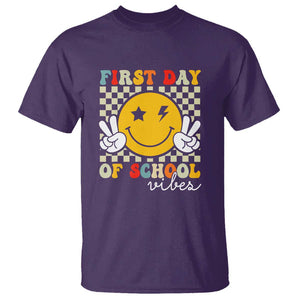 First Day of School Vibes T Shirt Back to School for Teachers and Students TS01 Purple Print Your Wear