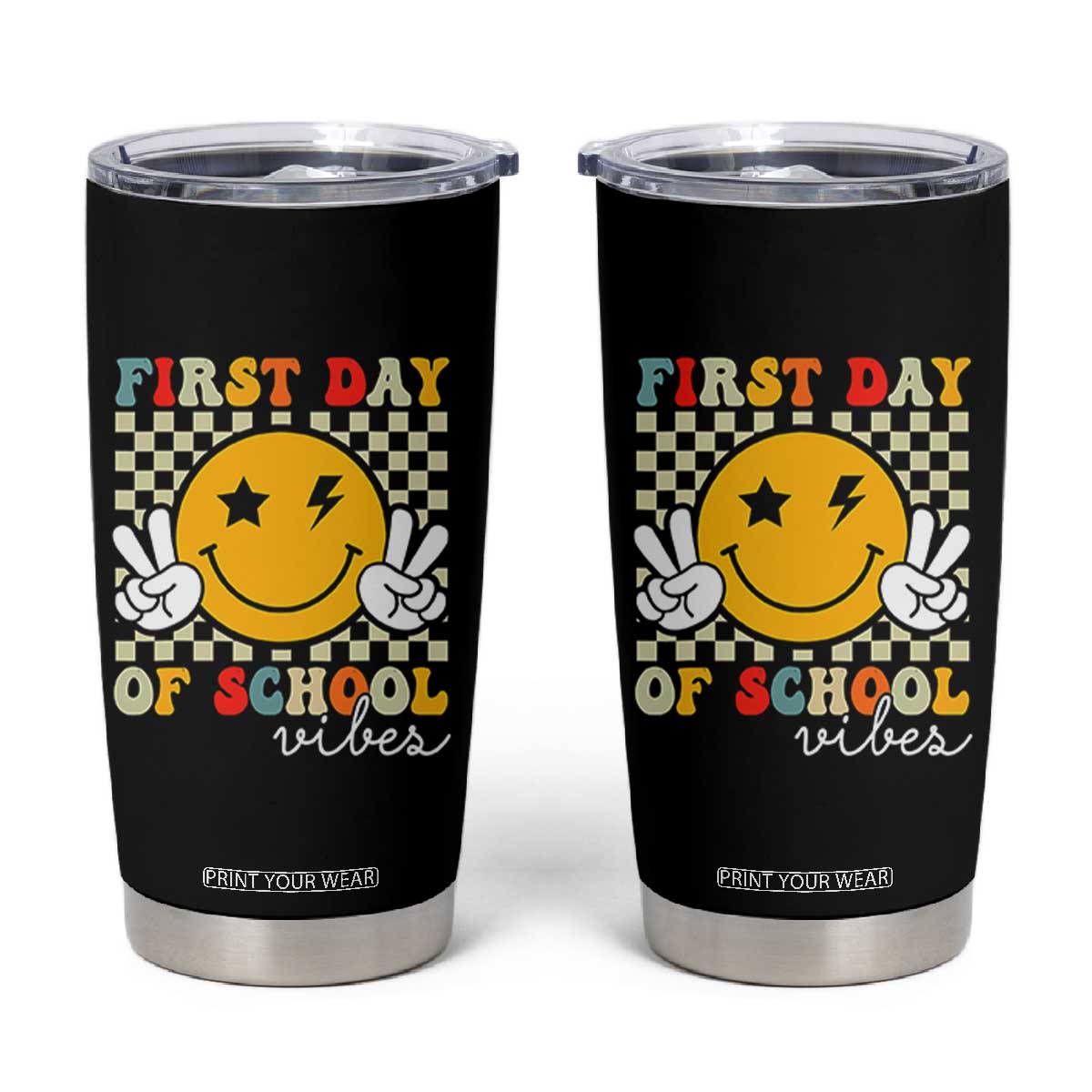 First Day of School Vibes Tumbler Cup Aesthetic Back to School Teacher Student
