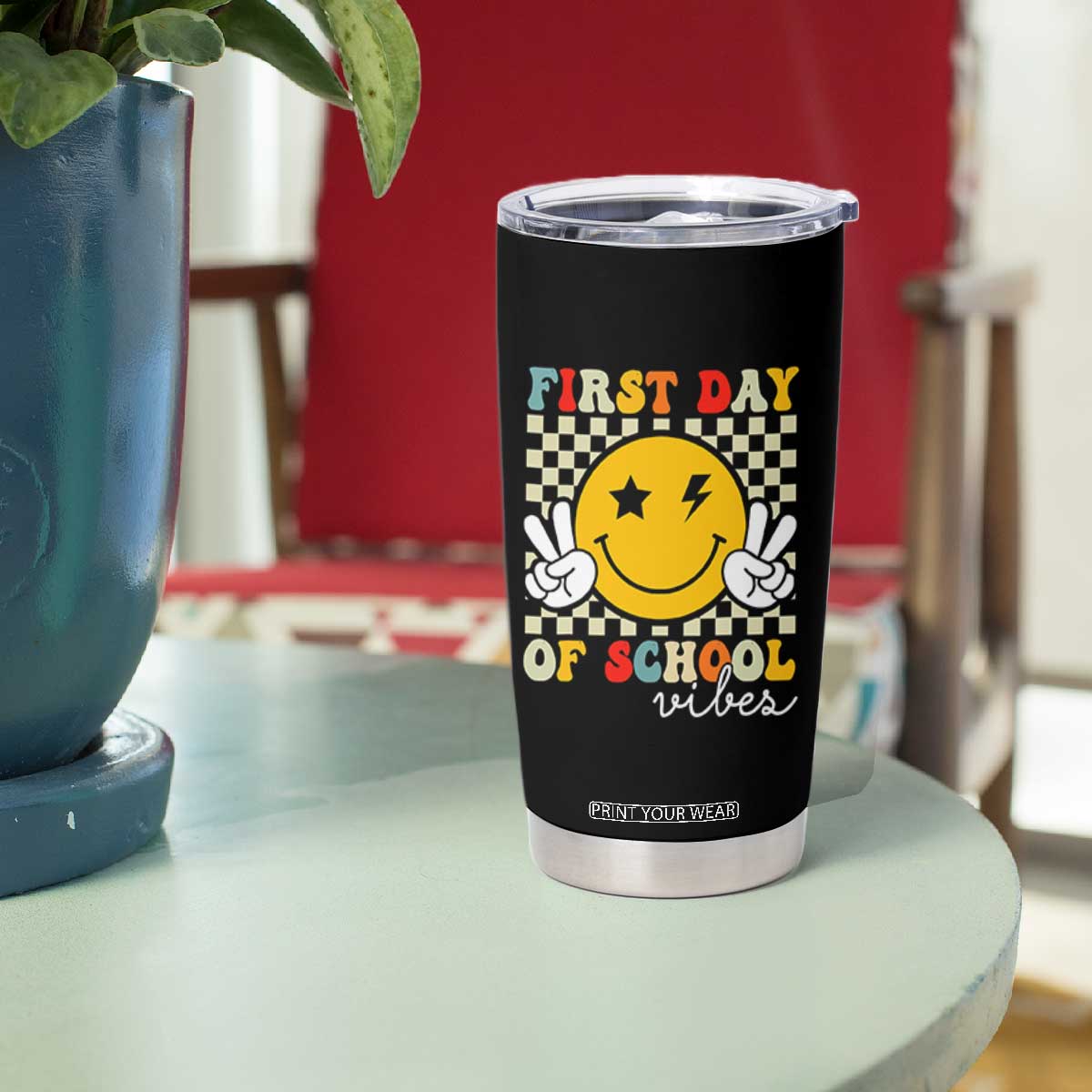 First Day of School Vibes Tumbler Cup Aesthetic Back to School Teacher Student