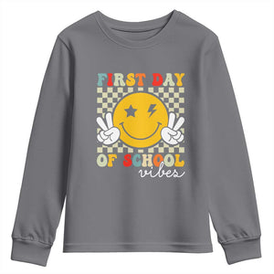 First Day of School Vibes Youth Sweatshirt Aesthetic Back to School Teacher Student