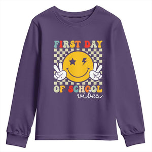 First Day of School Vibes Youth Sweatshirt Aesthetic Back to School Teacher Student