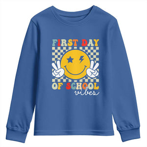 First Day of School Vibes Youth Sweatshirt Aesthetic Back to School Teacher Student