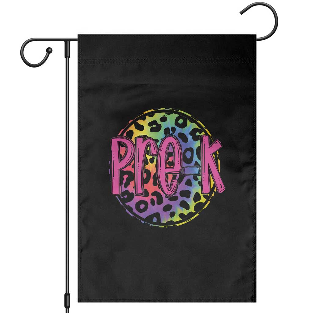 Pre-Kindergarten Neon Leopard Effect Printing Garden Flag Wild About PreK Teacher Student Gift
