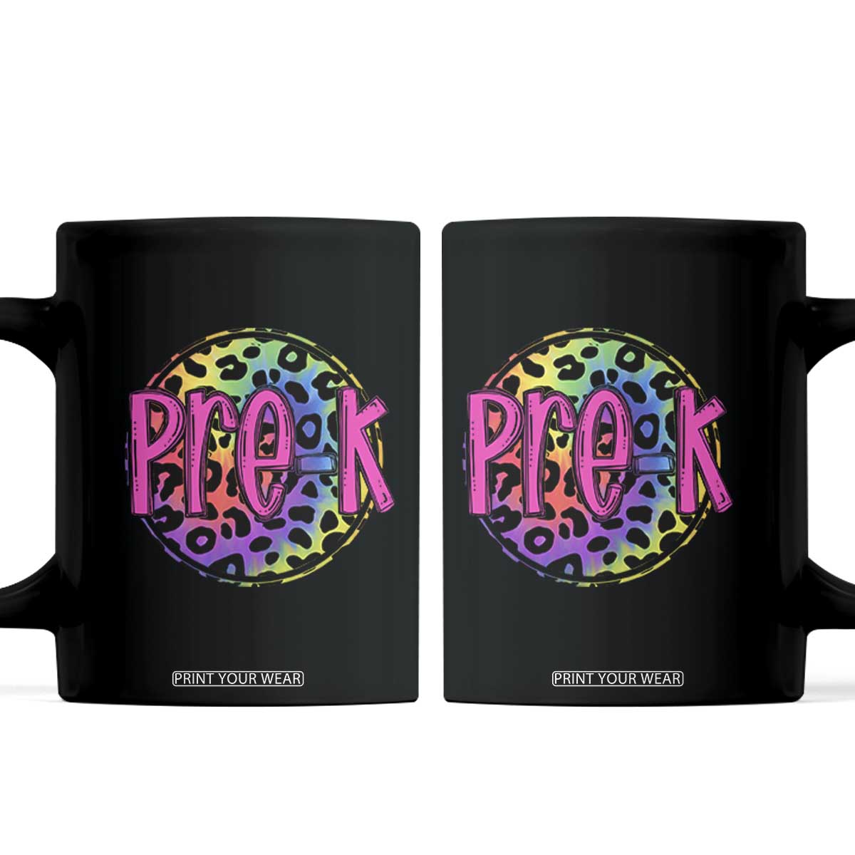 Pre-Kindergarten Neon Leopard Effect Printing Coffee Mug Wild About PreK Teacher Student Gift