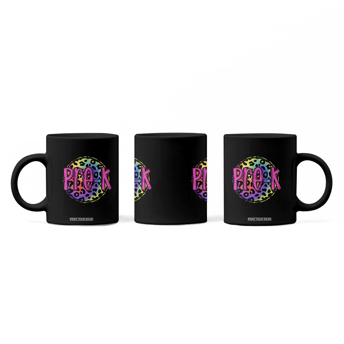 Pre-Kindergarten Neon Leopard Effect Printing Coffee Mug Wild About PreK Teacher Student Gift