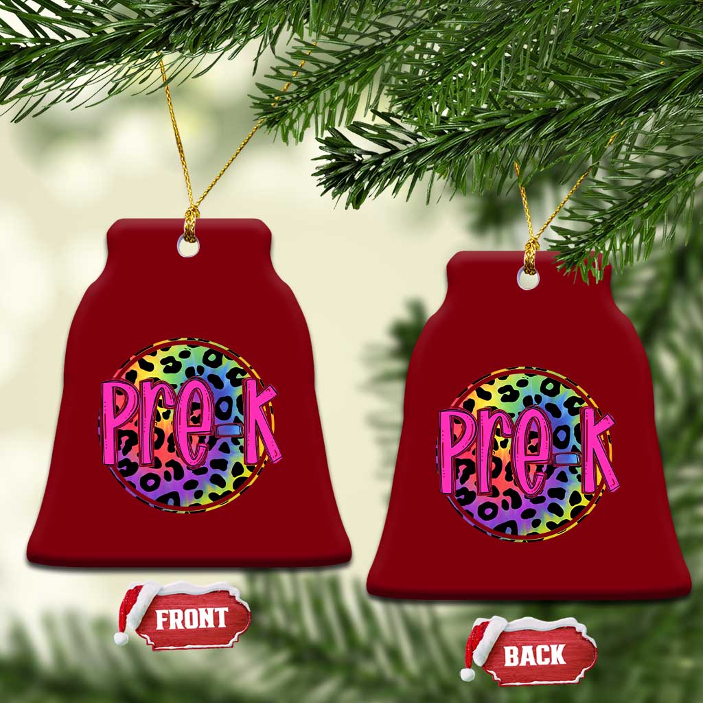 Pre-Kindergarten Neon Leopard Effect Printing Ceramic Ornament Wild About PreK Teacher Student Gift