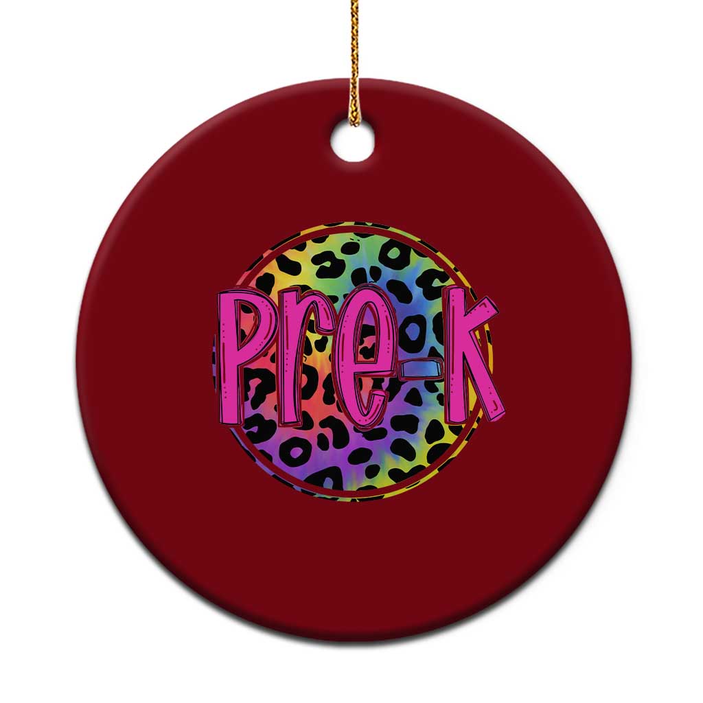Pre-Kindergarten Neon Leopard Effect Printing Ceramic Ornament Wild About PreK Teacher Student Gift TS01 1pc Red Print Your Wear