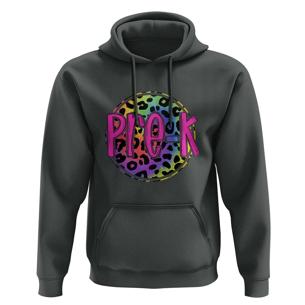 Pre-Kindergarten Neon Leopard Hoodie PreK Teacher 1st Day of School TS01 Dark Heather Print Your Wear