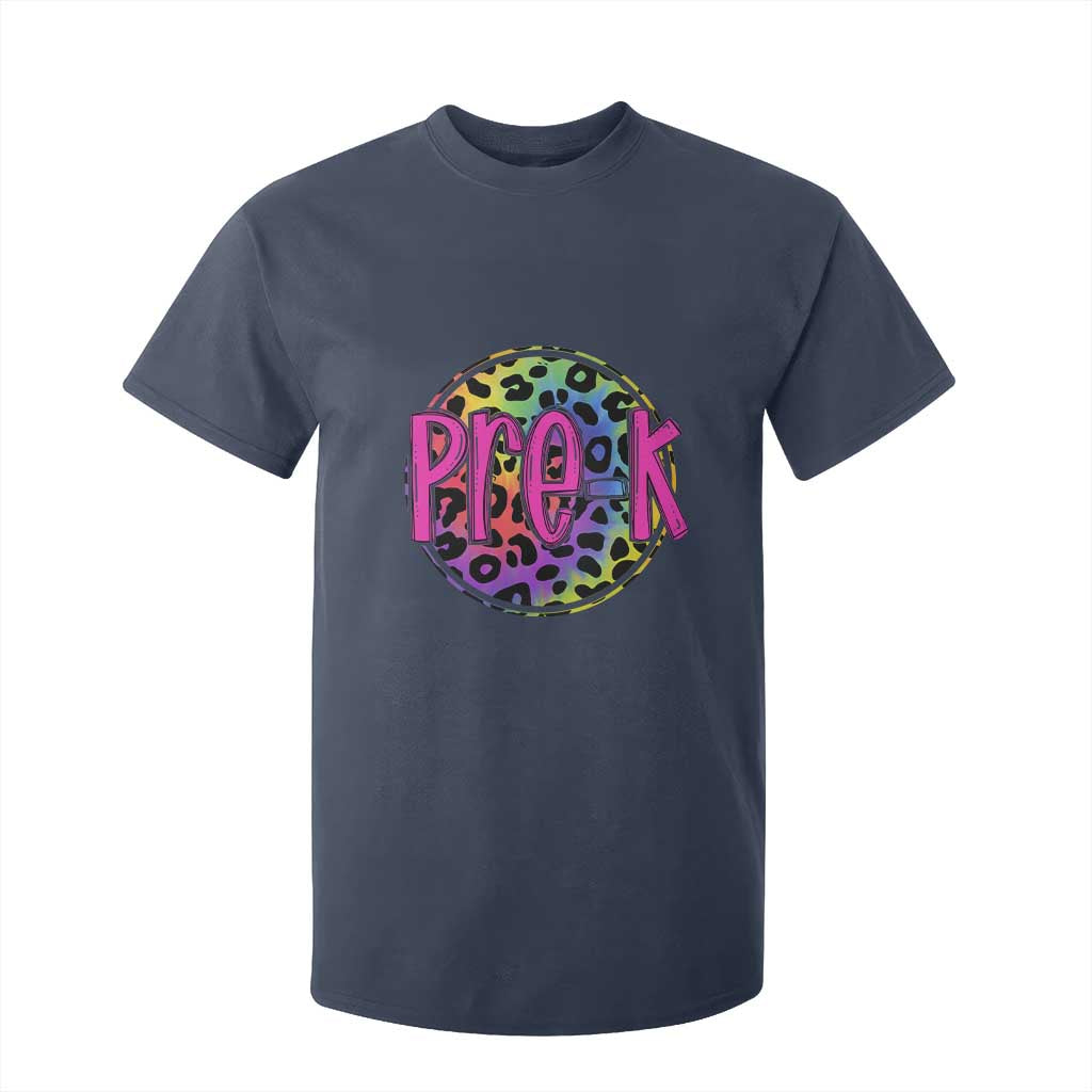 Pre-Kindergarten Neon Leopard Effect Printing T Shirt For Kid Wild About PreK Teacher Student Gift