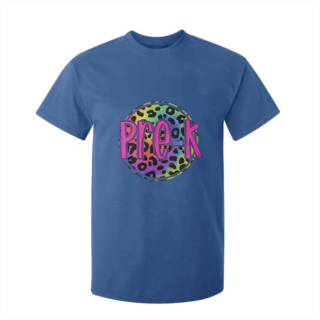 Pre-Kindergarten Neon Leopard Effect Printing T Shirt For Kid Wild About PreK Teacher Student Gift