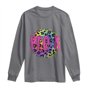Pre-Kindergarten Neon Leopard Effect Printing Long Sleeve Shirt Wild About PreK Teacher Student Gift