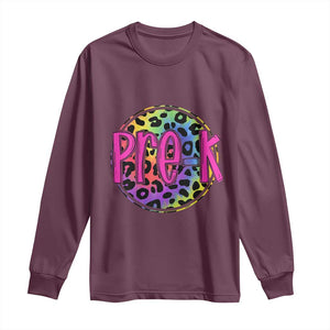 Pre-Kindergarten Neon Leopard Effect Printing Long Sleeve Shirt Wild About PreK Teacher Student Gift