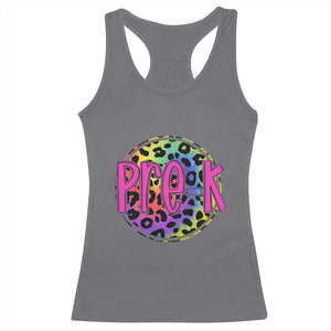 Pre-Kindergarten Neon Leopard Effect Printing Racerback Tank Top Wild About PreK Teacher Student Gift