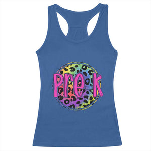 Pre-Kindergarten Neon Leopard Effect Printing Racerback Tank Top Wild About PreK Teacher Student Gift