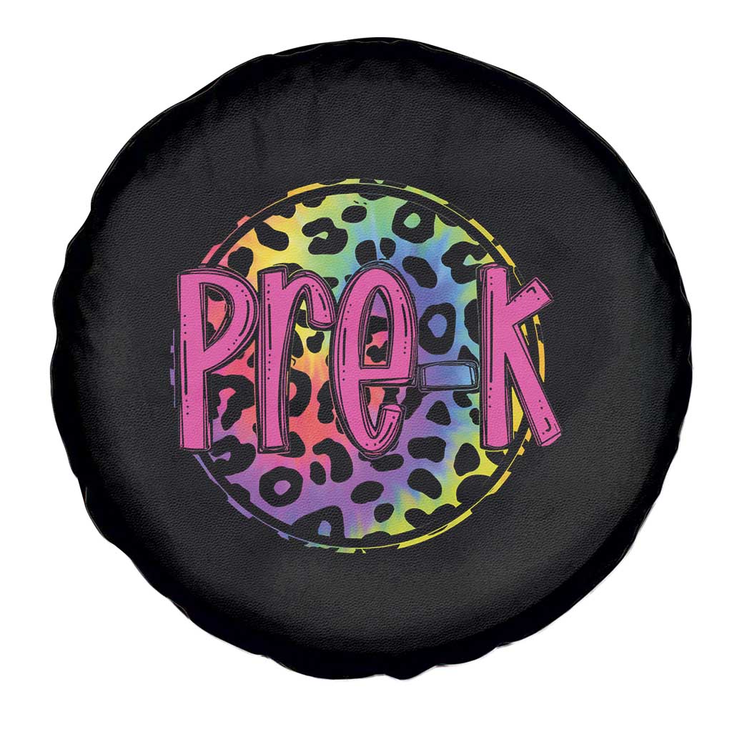 Pre-Kindergarten Neon Leopard Effect Printing Spare Tire Cover Wild About PreK Teacher Student Gift