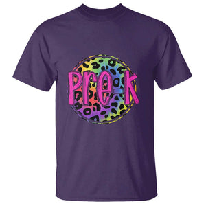Pre-Kindergarten Neon Leopard T Shirt PreK Teacher 1st Day of School TS01 Purple Print Your Wear
