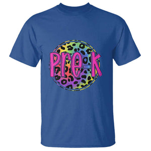 Pre-Kindergarten Neon Leopard T Shirt PreK Teacher 1st Day of School TS01 Royal Blue Print Your Wear