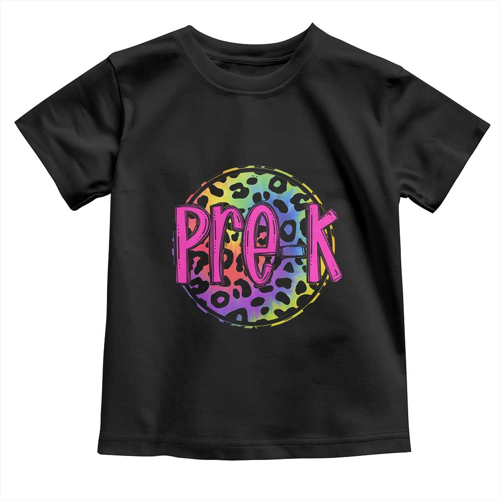 Pre-Kindergarten Neon Leopard Effect Printing Toddler T Shirt Wild About PreK Teacher Student Gift