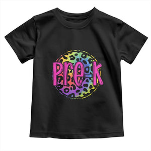 Pre-Kindergarten Neon Leopard Effect Printing Toddler T Shirt Wild About PreK Teacher Student Gift