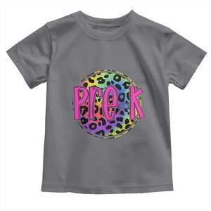Pre-Kindergarten Neon Leopard Effect Printing Toddler T Shirt Wild About PreK Teacher Student Gift