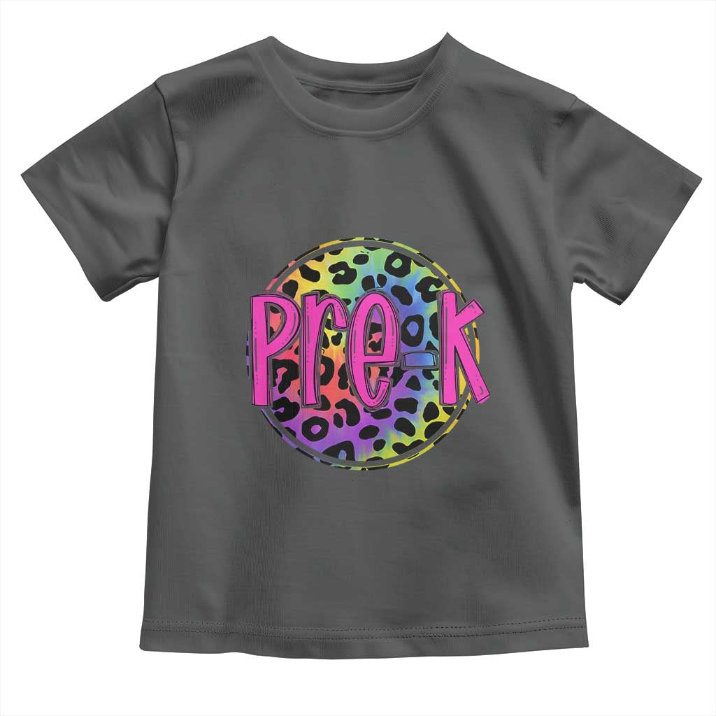 Pre-Kindergarten Neon Leopard Effect Printing Toddler T Shirt Wild About PreK Teacher Student Gift