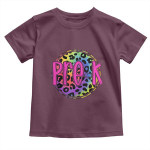 Pre-Kindergarten Neon Leopard Effect Printing Toddler T Shirt Wild About PreK Teacher Student Gift
