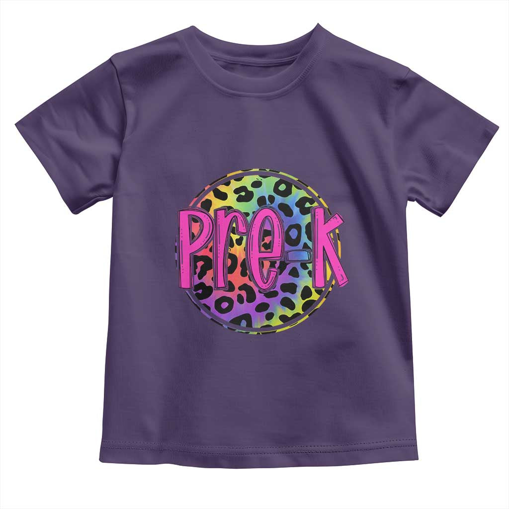 Pre-Kindergarten Neon Leopard Effect Printing Toddler T Shirt Wild About PreK Teacher Student Gift
