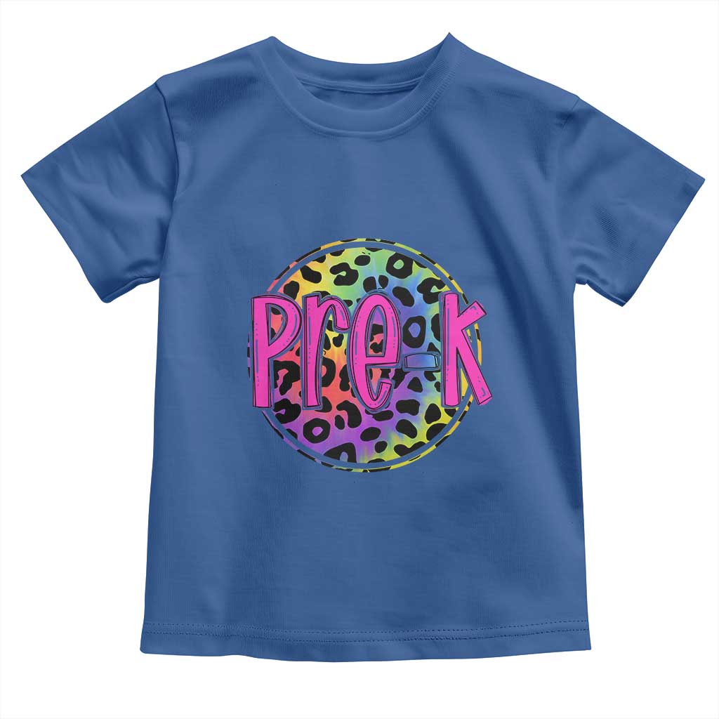 Pre-Kindergarten Neon Leopard Effect Printing Toddler T Shirt Wild About PreK Teacher Student Gift