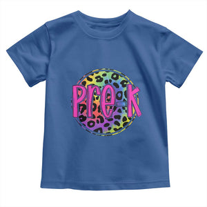Pre-Kindergarten Neon Leopard Effect Printing Toddler T Shirt Wild About PreK Teacher Student Gift